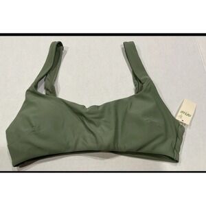 Aerie Swim Bandeau Bikini Top With Straps Sage Green  Size Small  NWT
